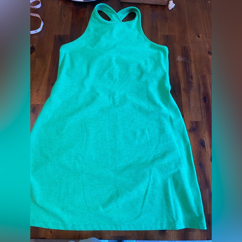 Beyond Yoga beautiful Grass Green color soft casual dress with built in bra.